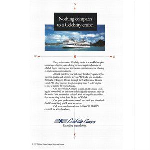 Celebrity Cruise Exceeding Expectations AD 1990s  Vintage Print Ad